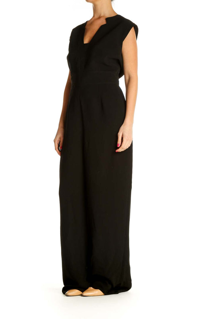 Black Solid Jumpsuit