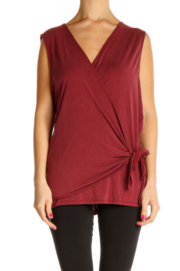 Red Solid All Day Wear Blouse