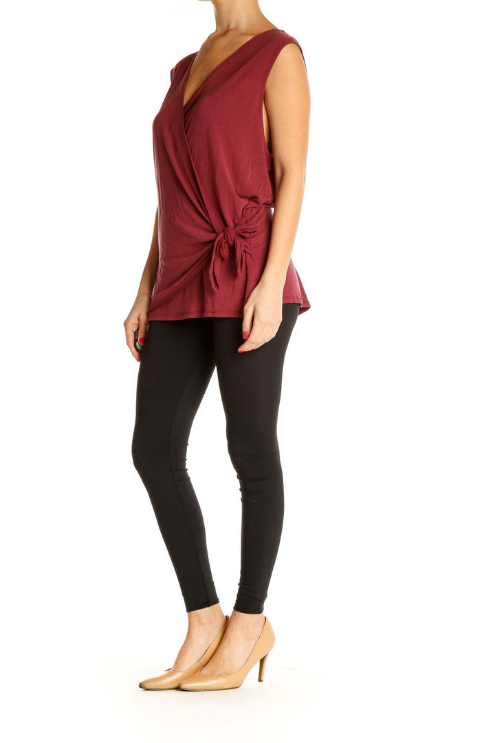 Red Solid All Day Wear Blouse