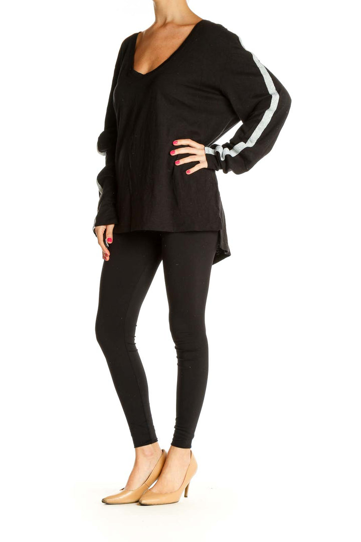 Black Solid All Day Wear Sweater