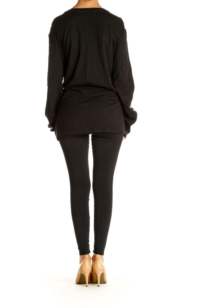 Black Solid All Day Wear Sweater