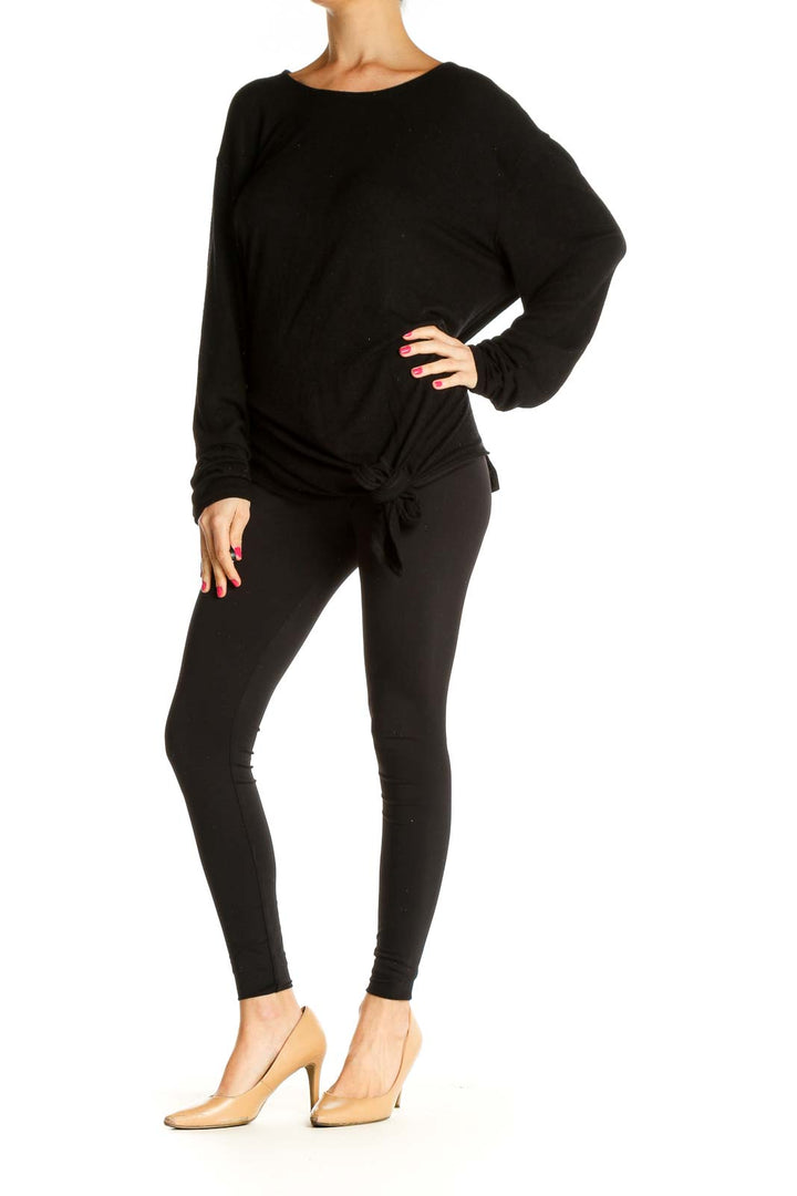 Black Solid Classic Sweater