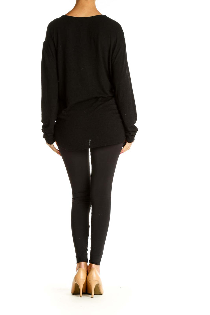 Black Solid Classic Sweater