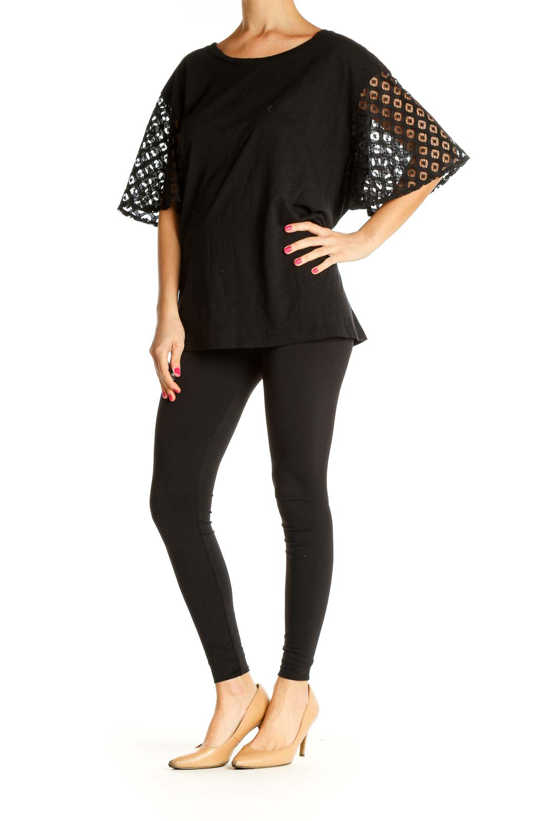 Black Solid All Day Wear Blouse