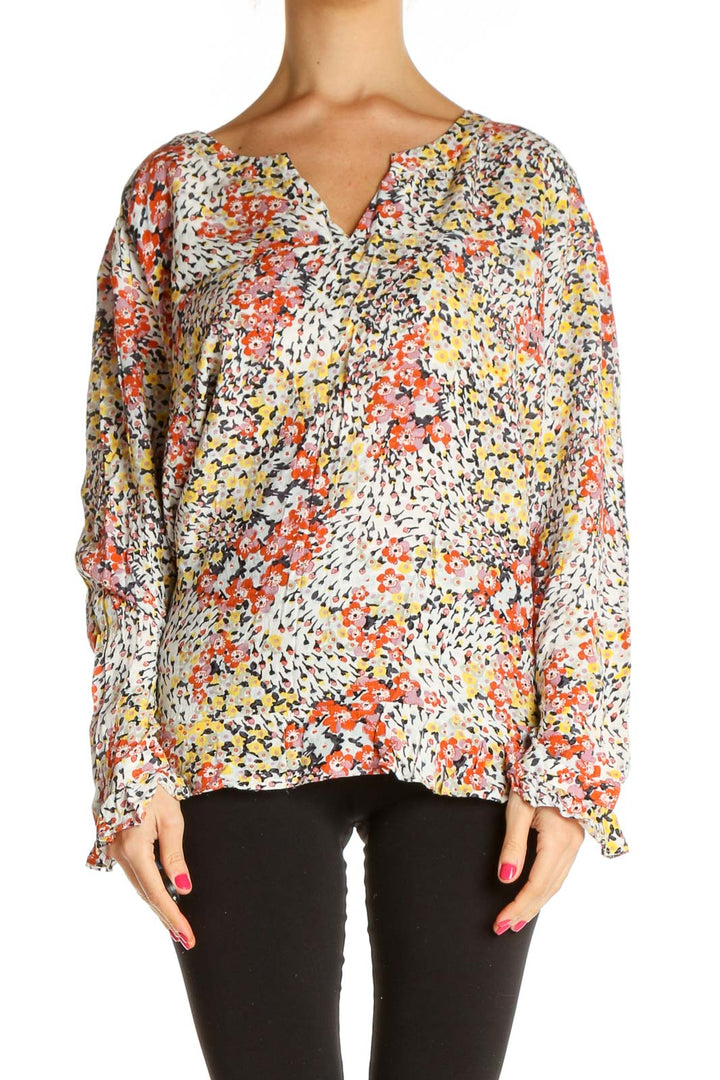 White Floral Print All Day Wear Blouse