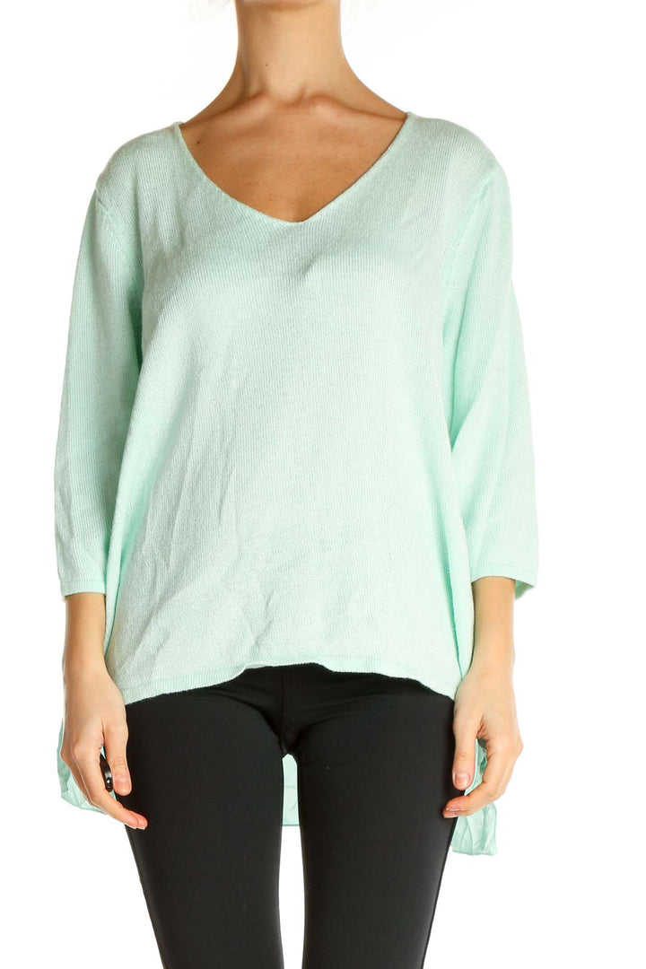 Green Solid All Day Wear Sweater