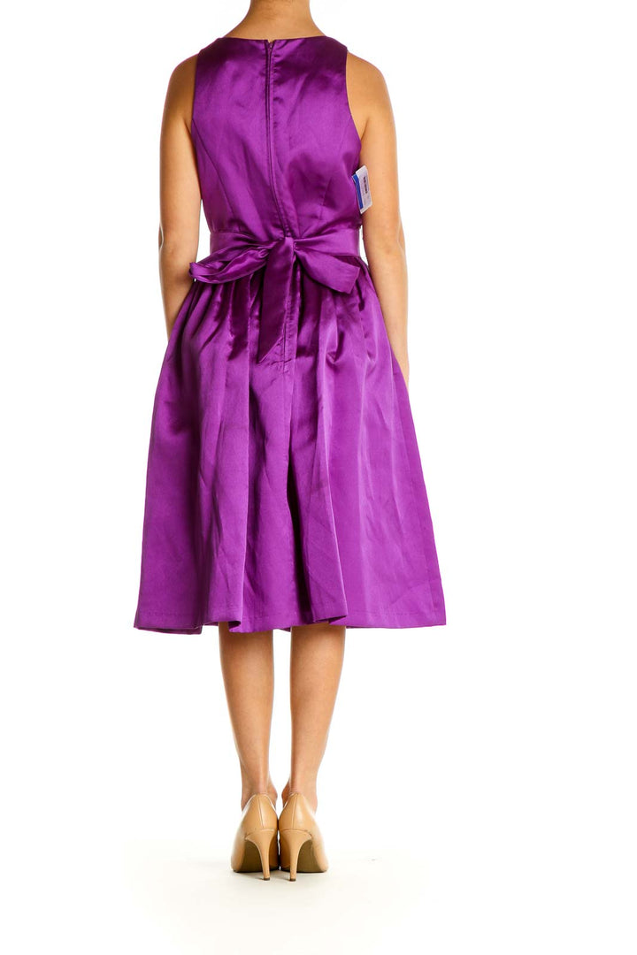 Purple Solid Day Fit & Flare Dress