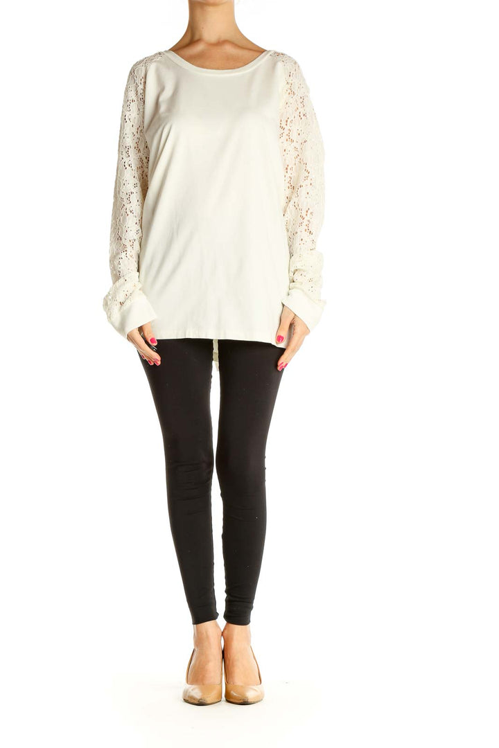 Beige Lace Retro Blouse