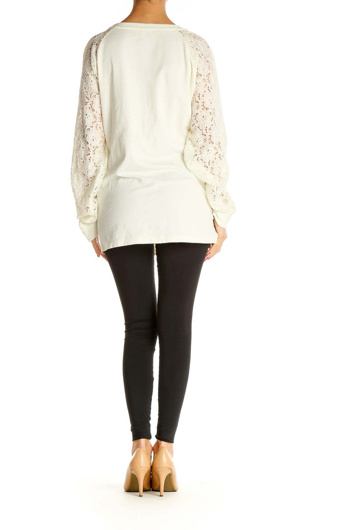 Beige Lace Retro Blouse