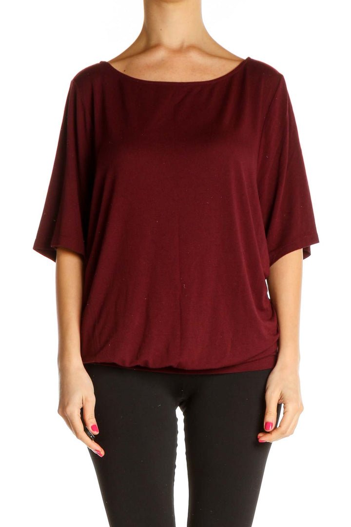 Red Solid All Day Wear Blouse