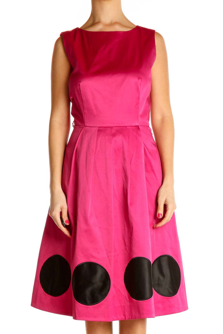 Pink Solid Day Fit & Flare Dress