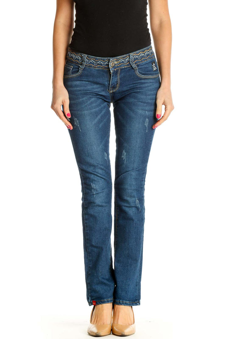 Blue Straight Leg Jeans