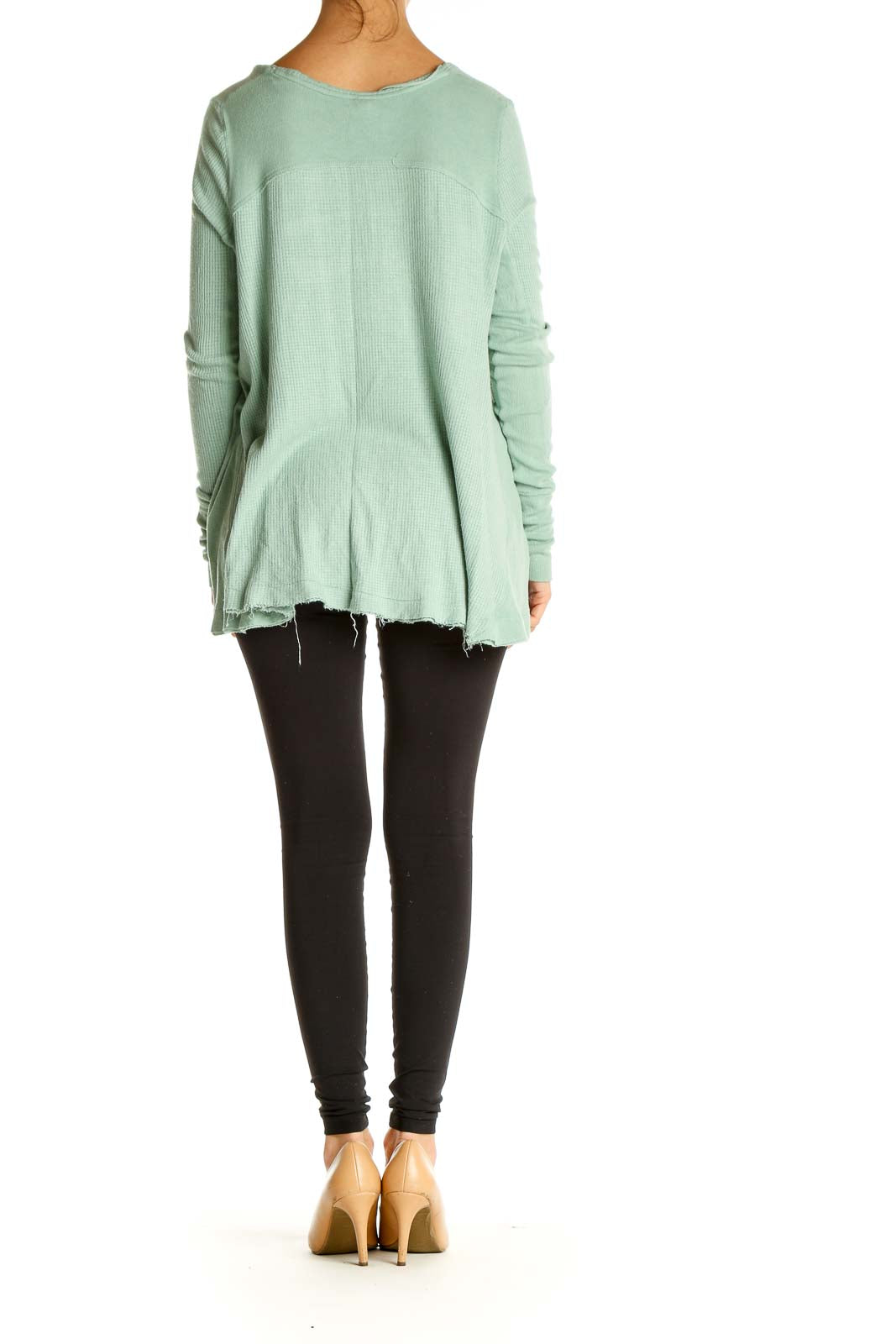 Green Solid Casual Sweater