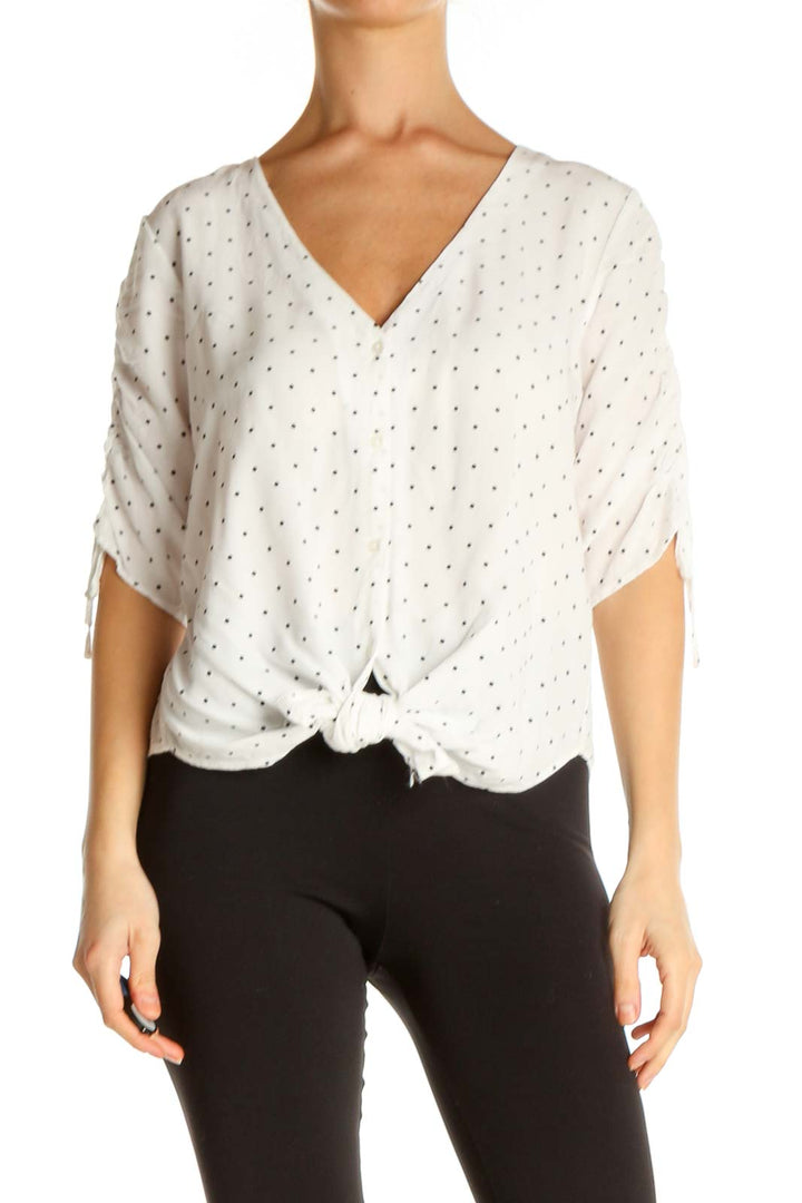 White Polka Dot Retro Blouse