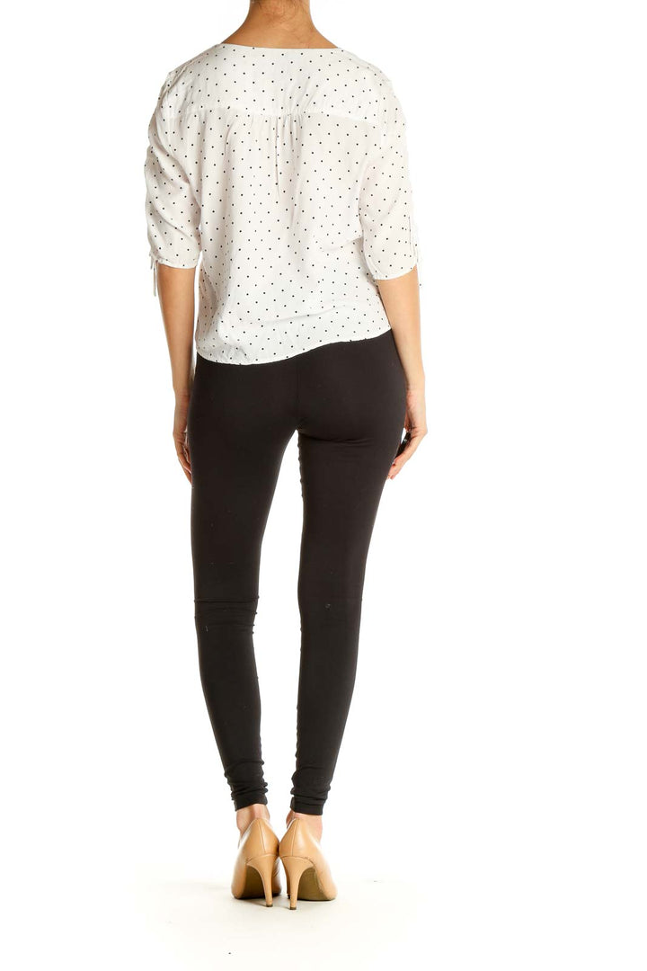 White Polka Dot Retro Blouse