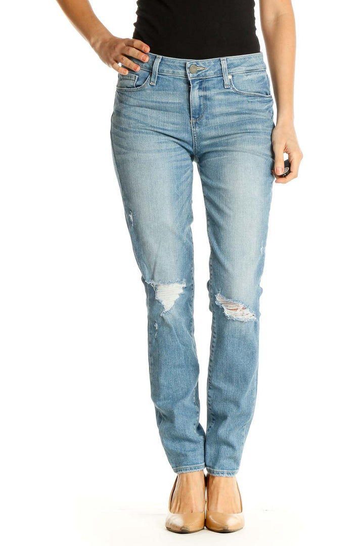 Blue Straight Leg Jeans