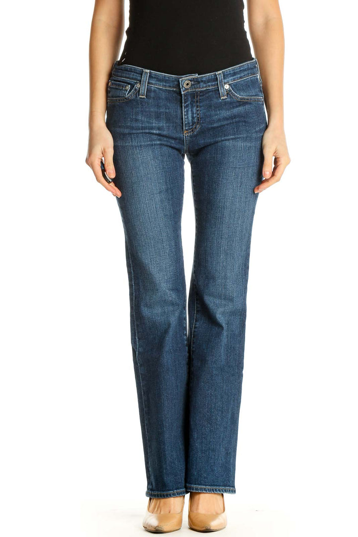 Blue Straight Leg Jeans