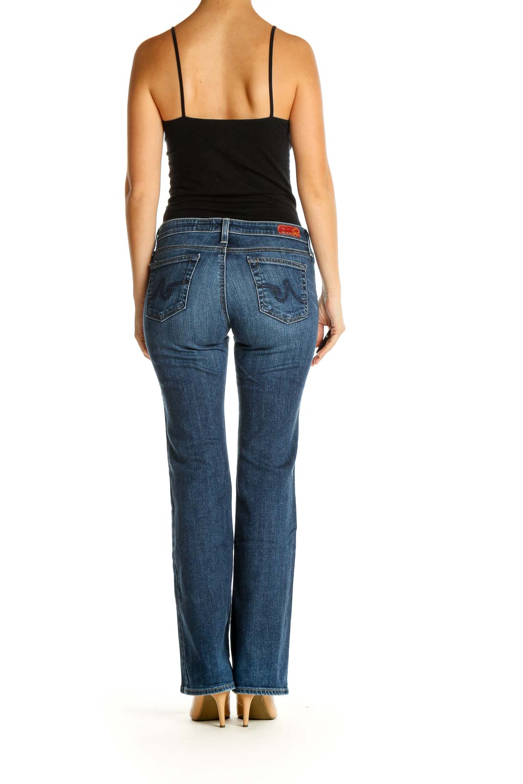 Blue Straight Leg Jeans