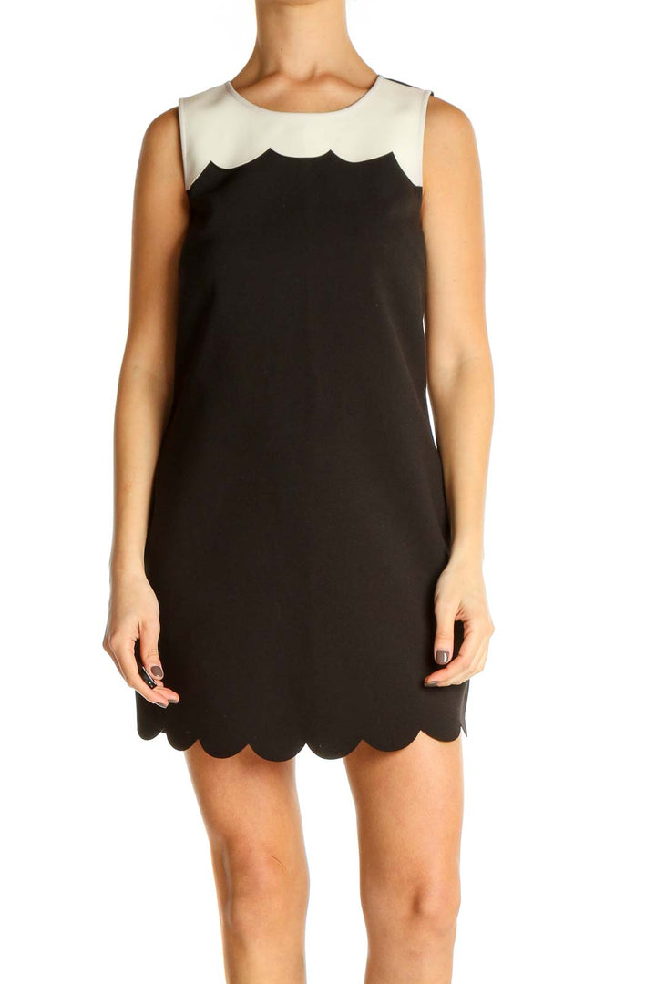 Black Solid Day A-Line Dress