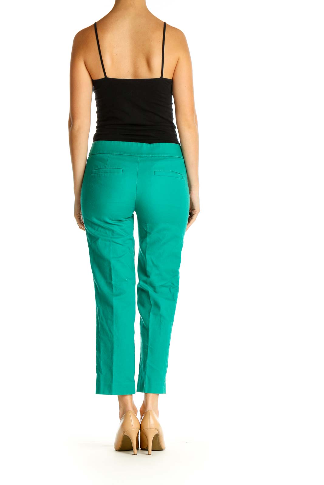 Green Solid Casual Trousers