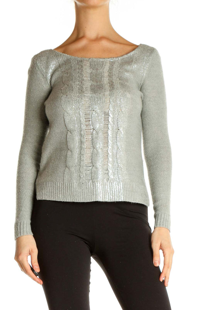 Gray Textured Chic Sweater