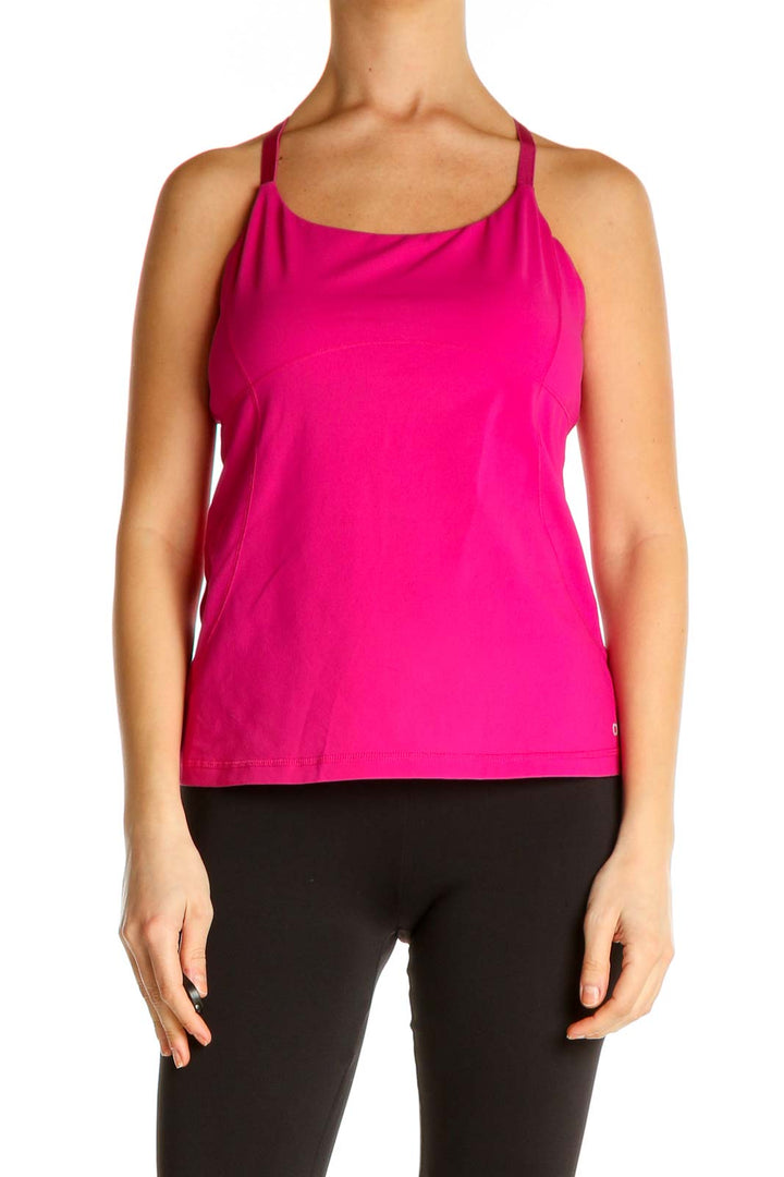 Pink Solid Activewear Top