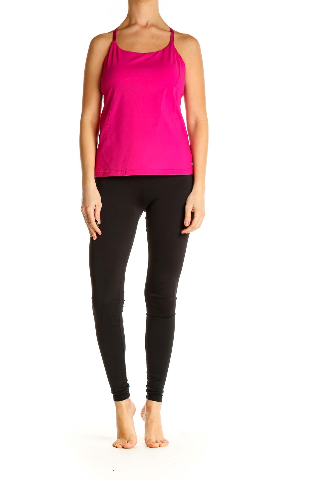 Pink Solid Activewear Top