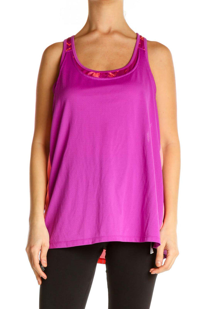 Pink Solid All Day Wear Tank Top