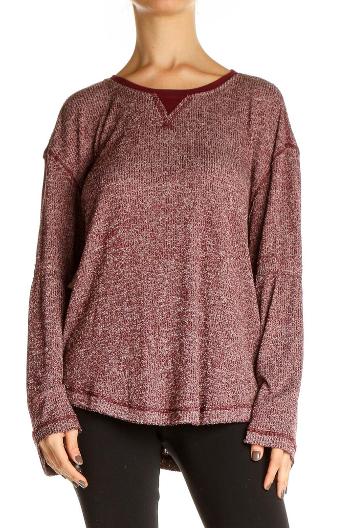 Red Textured All Day Wear Sweater