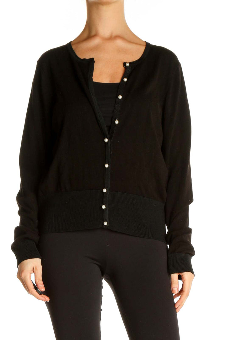 Black Solid All Day Wear Sweater