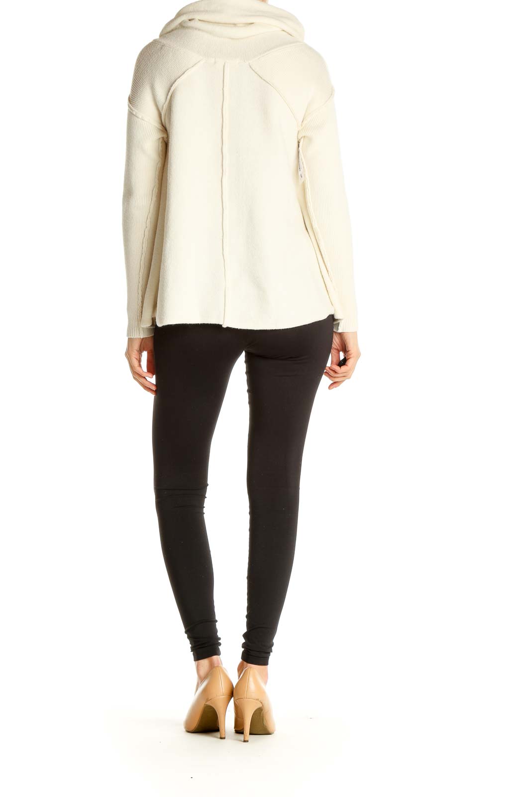 Beige Solid Classic Sweater