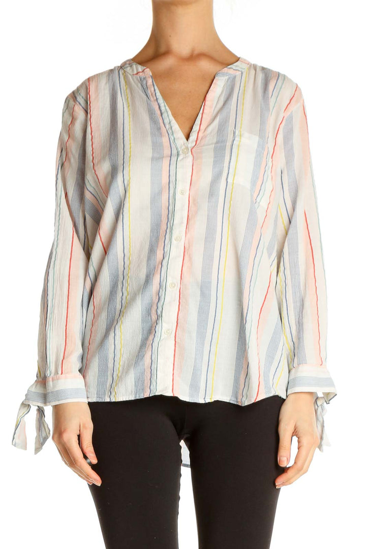 White Striped All Day Wear Blouse