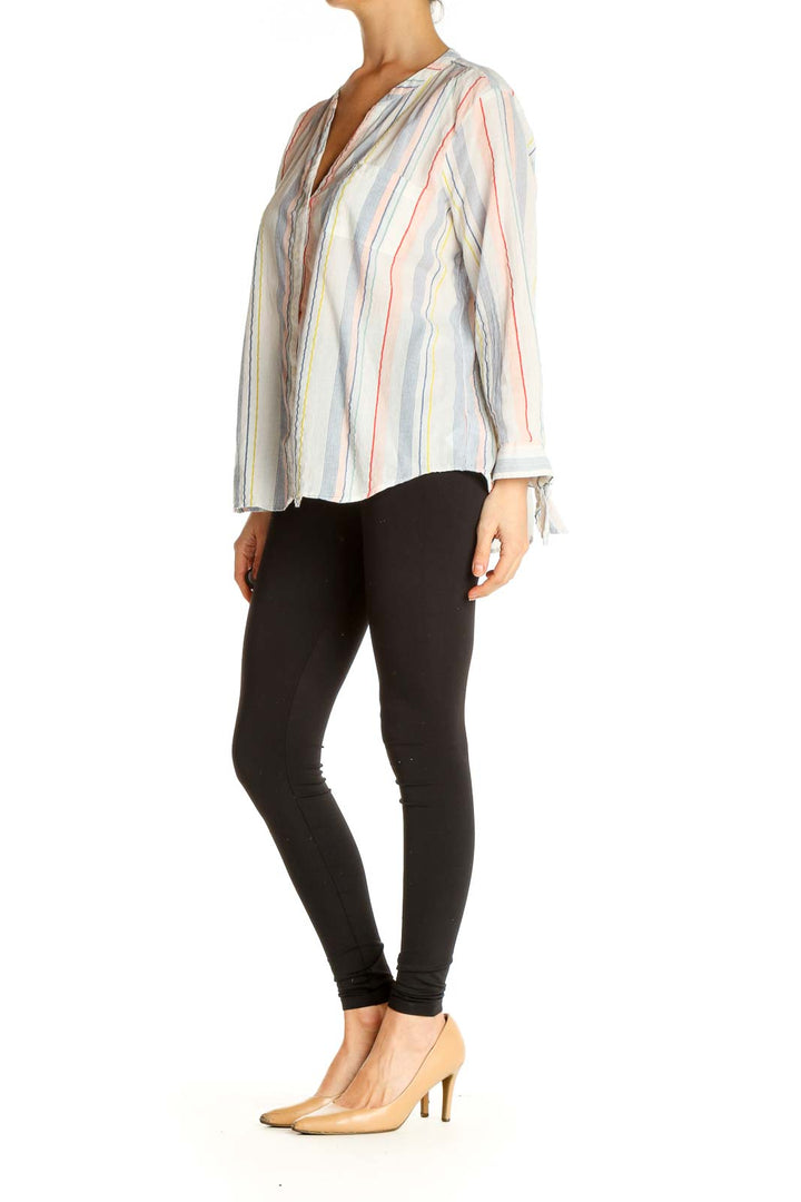 White Striped All Day Wear Blouse