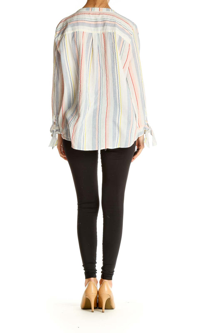 White Striped All Day Wear Blouse