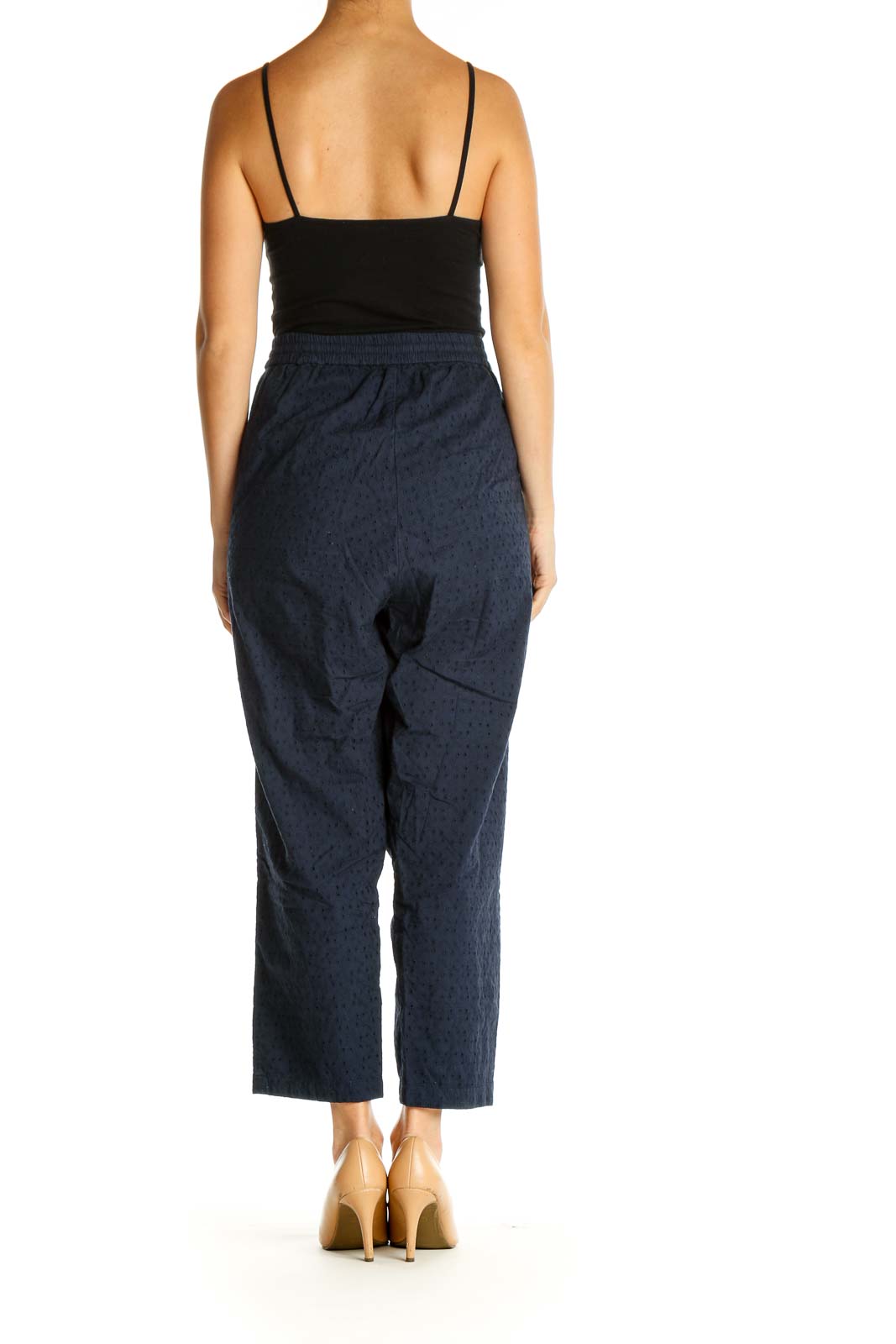 Blue Solid Casual Trousers