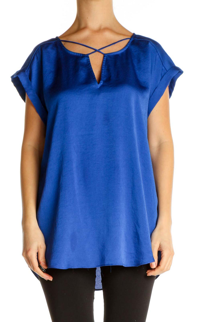 Blue Solid All Day Wear Blouse