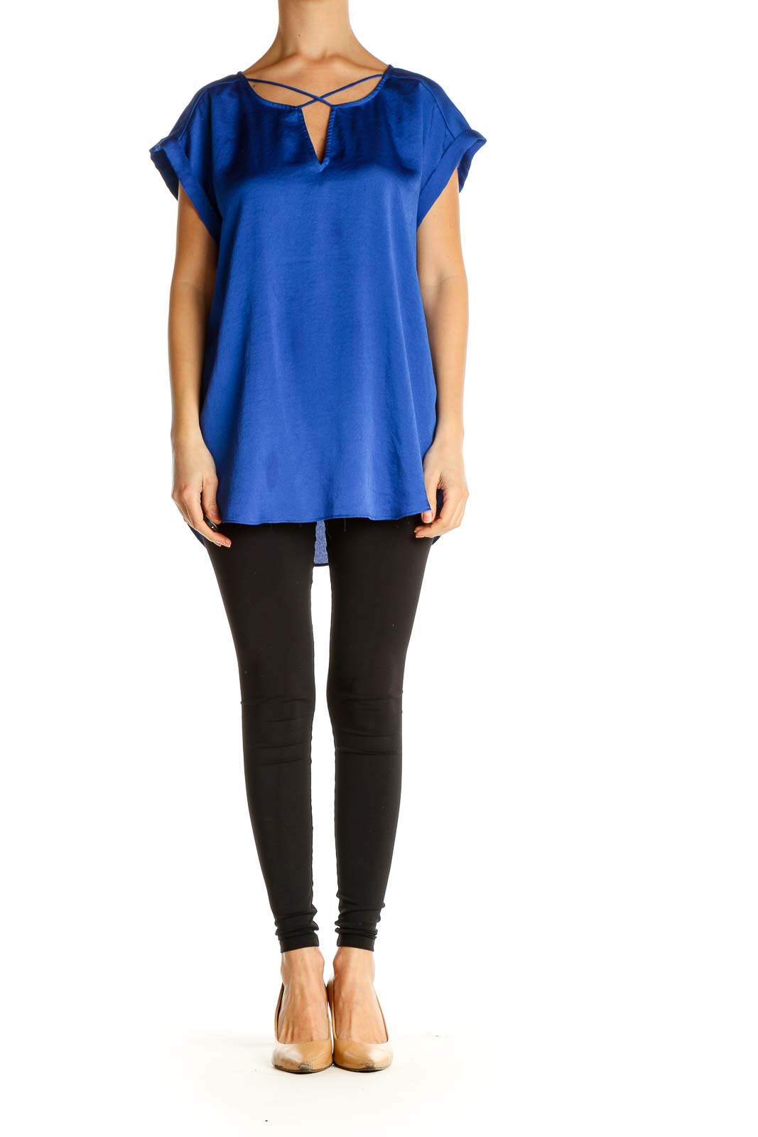 Blue Solid All Day Wear Blouse