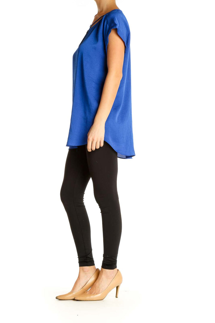 Blue Solid All Day Wear Blouse