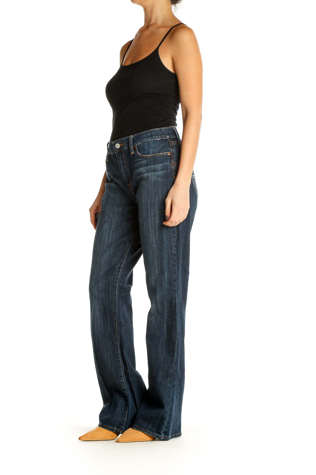 Blue Straight Leg Jeans