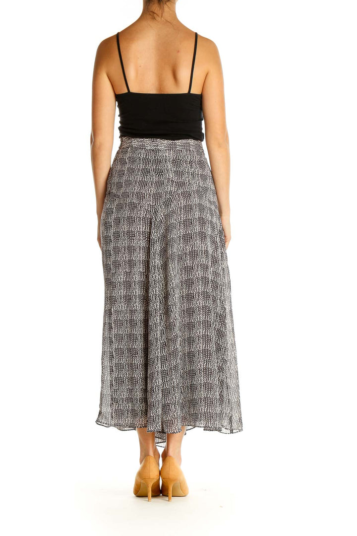 Gray Printed Bohemian Flared Skirt