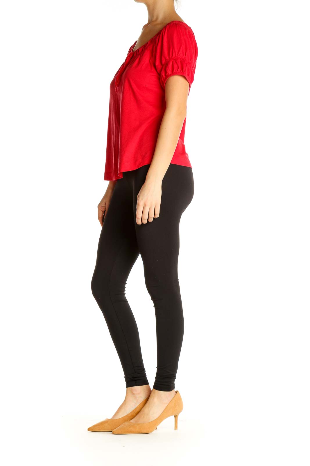 Red Solid All Day Wear Blouse