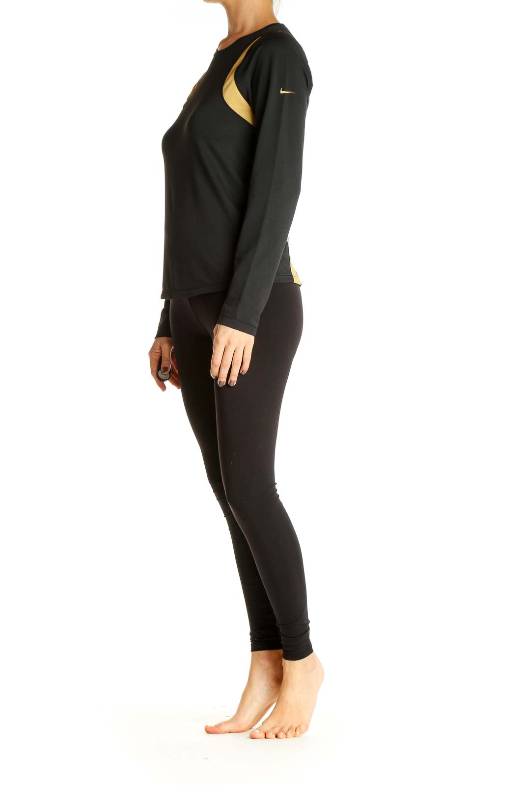 Black Colorblock Activewear Shirt