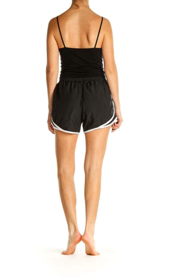 Black Solid Activewear Shorts