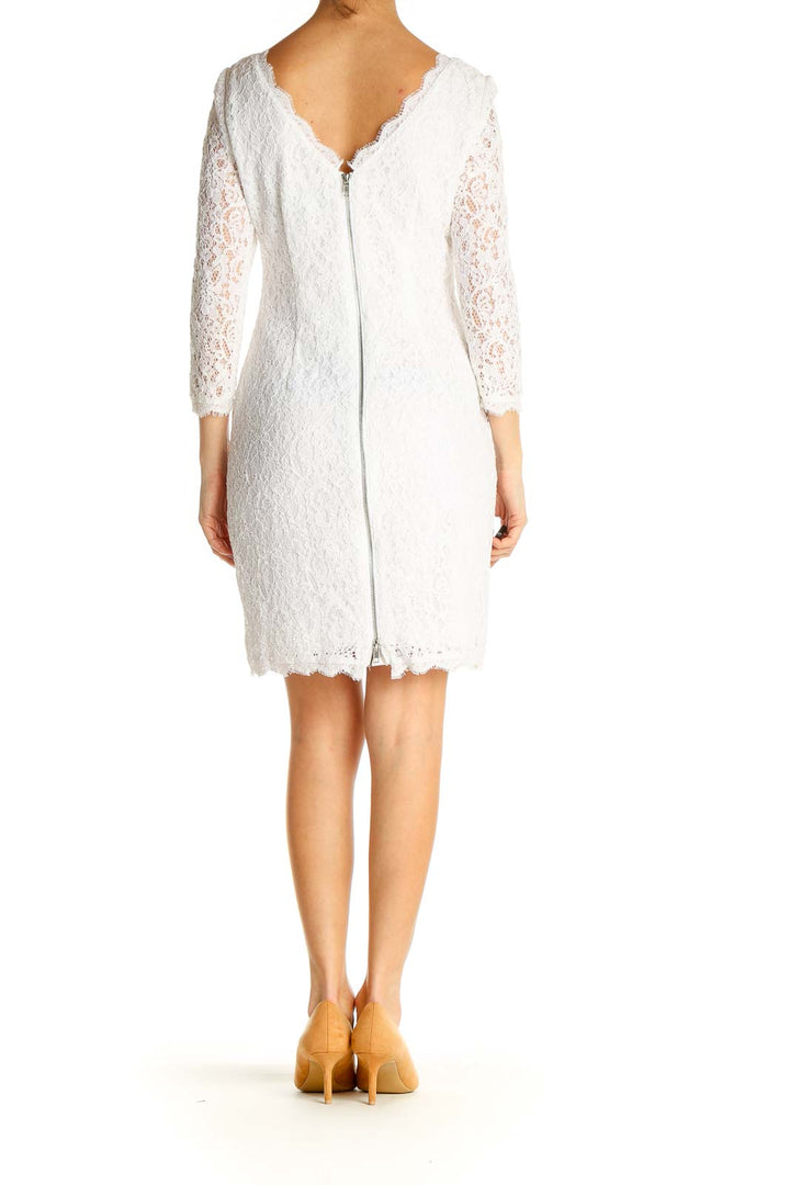 White Lace Classic Sheath Dress