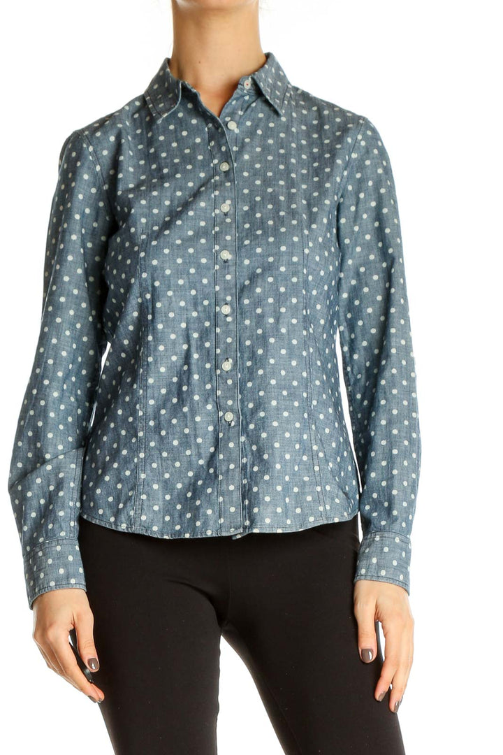 Blue Polka Dot Formal Shirt