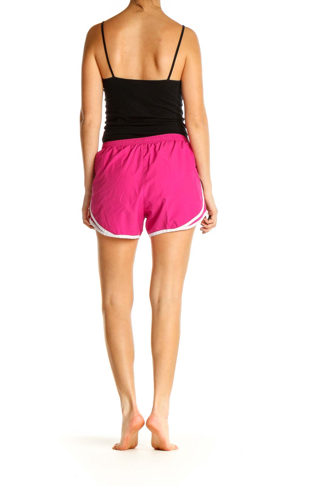 Pink Solid Activewear Shorts