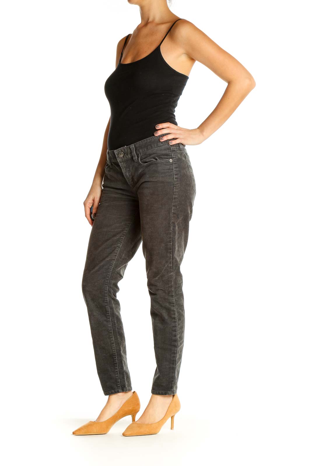 Gray Straight Leg Jeans