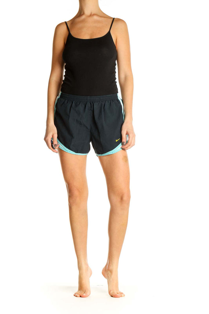 Blue Solid Activewear Shorts