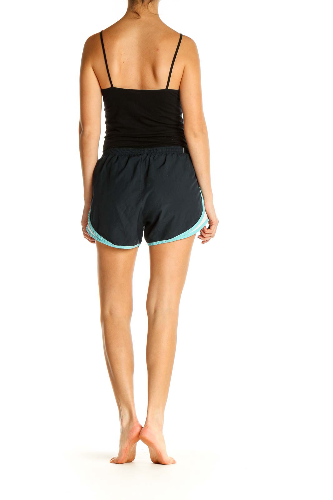 Blue Solid Activewear Shorts