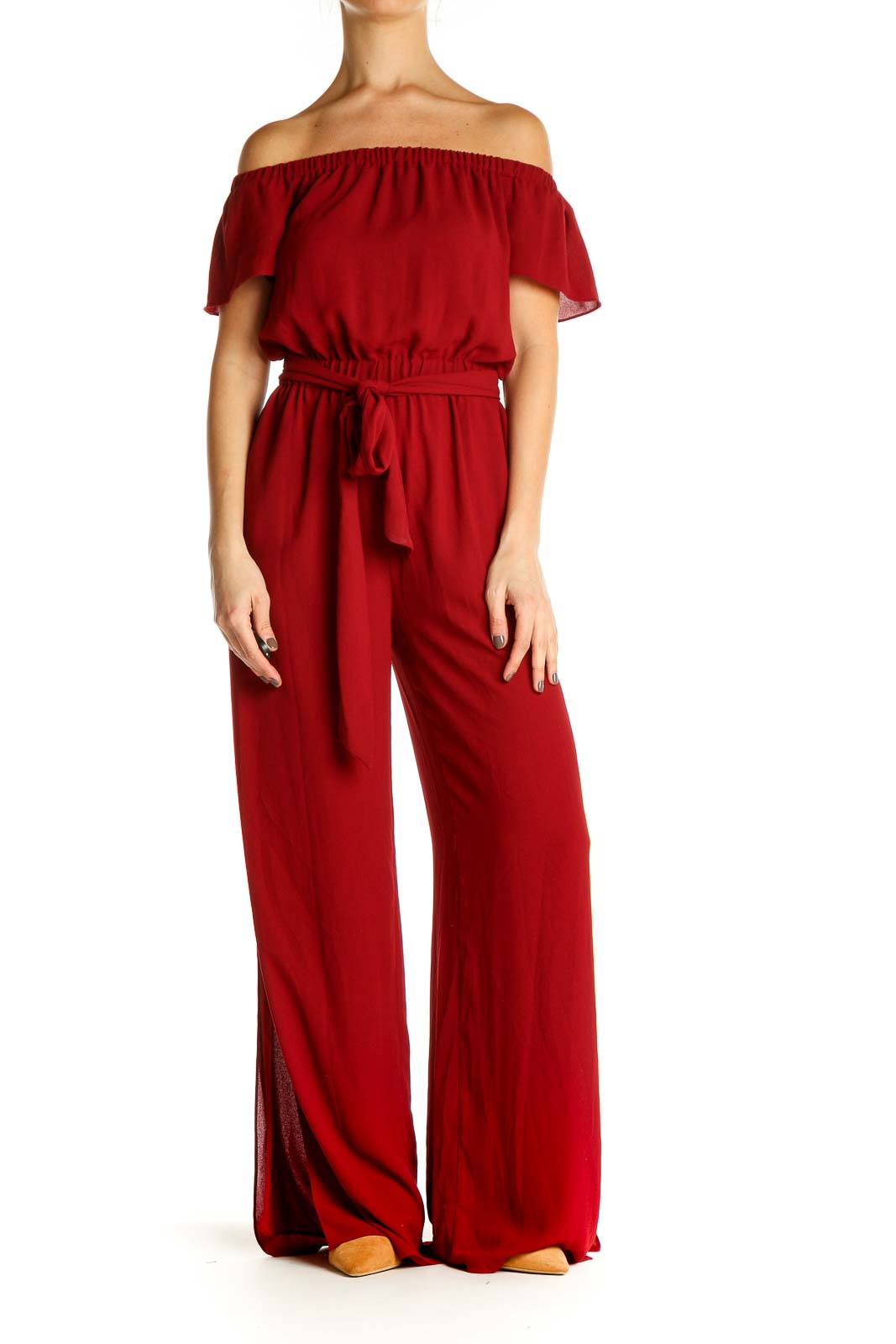 Red Solid Jumpsuit